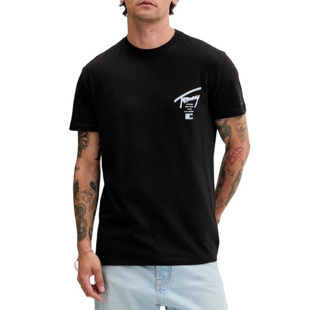 TOMMY JEANS REG SIGNATURE CITY TEE T-SHIRT ΜΠΛΟΥΖΑ ΑΝΔΡΙΚΗ BLACK