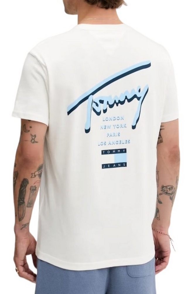 TOMMY JEANS REG SIGNATURE CITY TEE T-SHIRT ΜΠΛΟΥΖΑ ΑΝΔΡΙΚΗ OFF WHITE