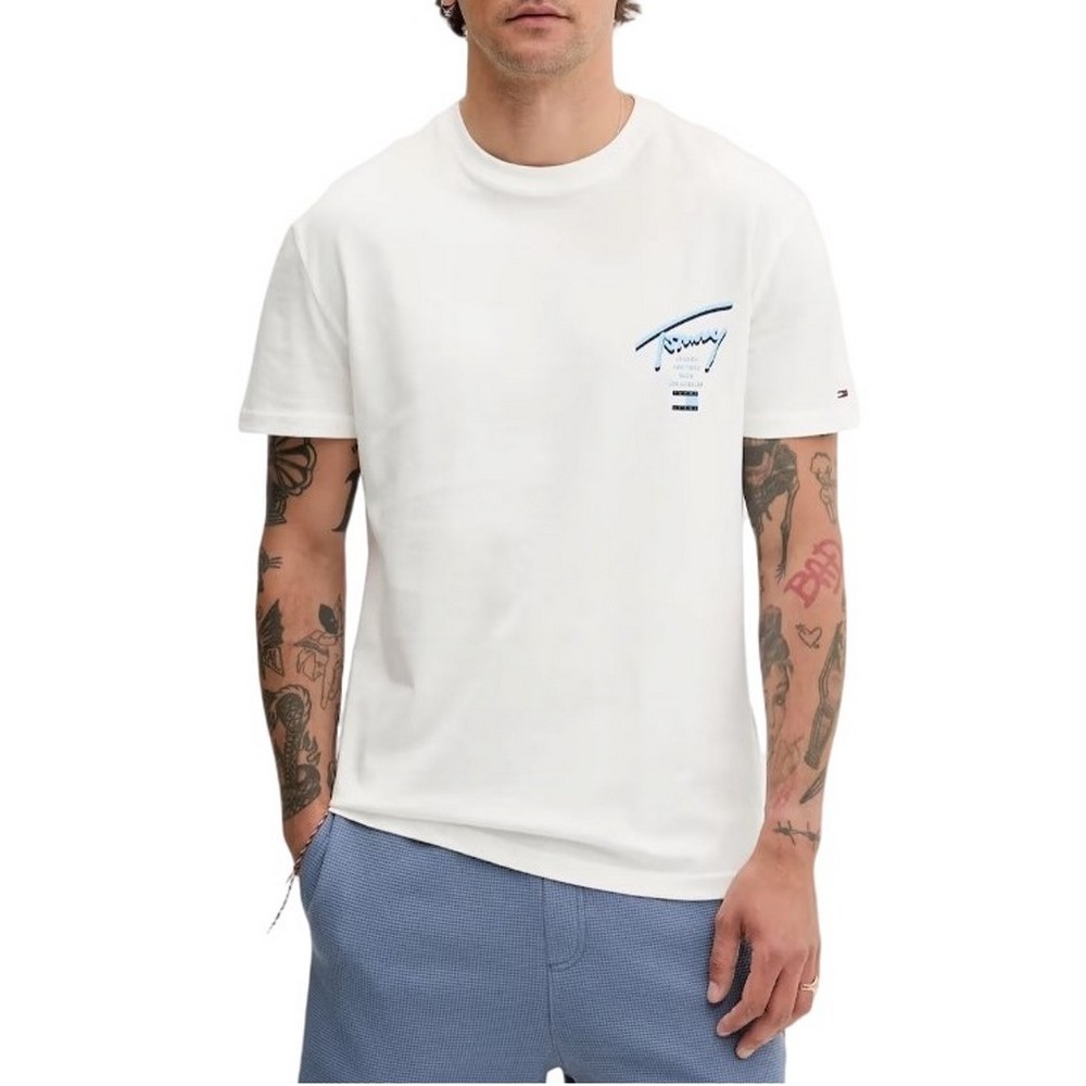 TOMMY JEANS REG SIGNATURE CITY TEE T-SHIRT ΜΠΛΟΥΖΑ ΑΝΔΡΙΚΗ OFF WHITE