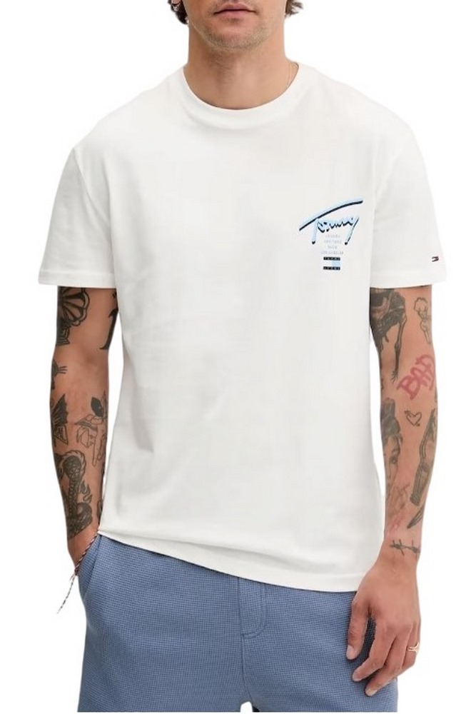 TOMMY JEANS REG SIGNATURE CITY TEE T-SHIRT ΜΠΛΟΥΖΑ ΑΝΔΡΙΚΗ OFF WHITE