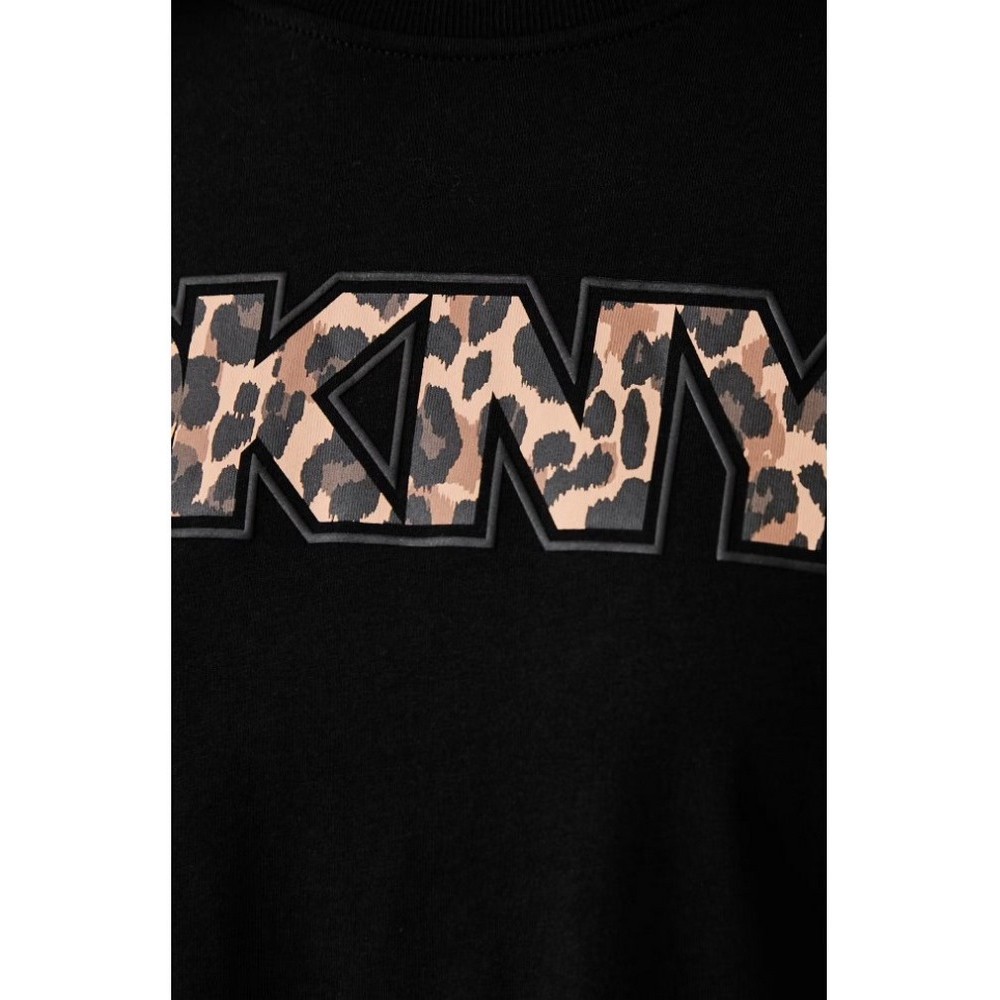 DKNY LEOPARD LOGO T-SHIRT ΜΠΛΟΥΖΑ ΓΥΝΑΙΚΕΙΑ BLACK