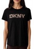 DKNY LEOPARD LOGO T-SHIRT ΜΠΛΟΥΖΑ ΓΥΝΑΙΚΕΙΑ BLACK