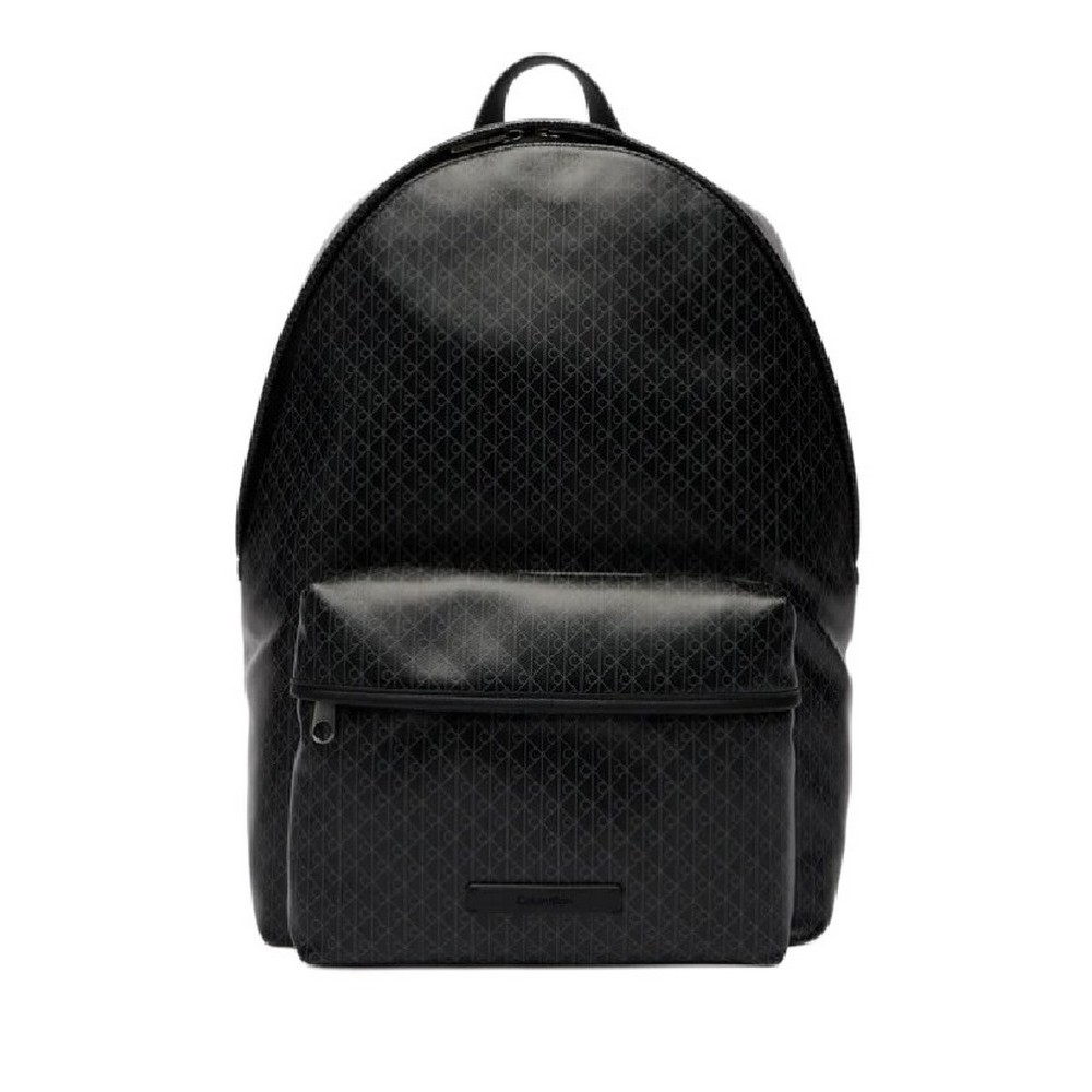 CALVIN KLEIN EMBLEM AOP COATED BACKPACK ΤΣΑΝΤΑ ΑΝΔΡΙΚΗ BLACK