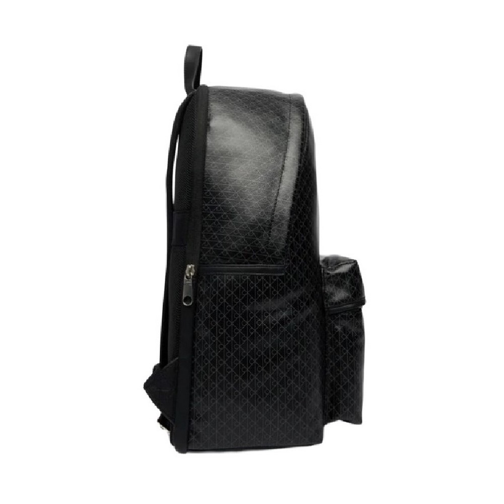 CALVIN KLEIN EMBLEM AOP COATED BACKPACK ΤΣΑΝΤΑ ΑΝΔΡΙΚΗ BLACK