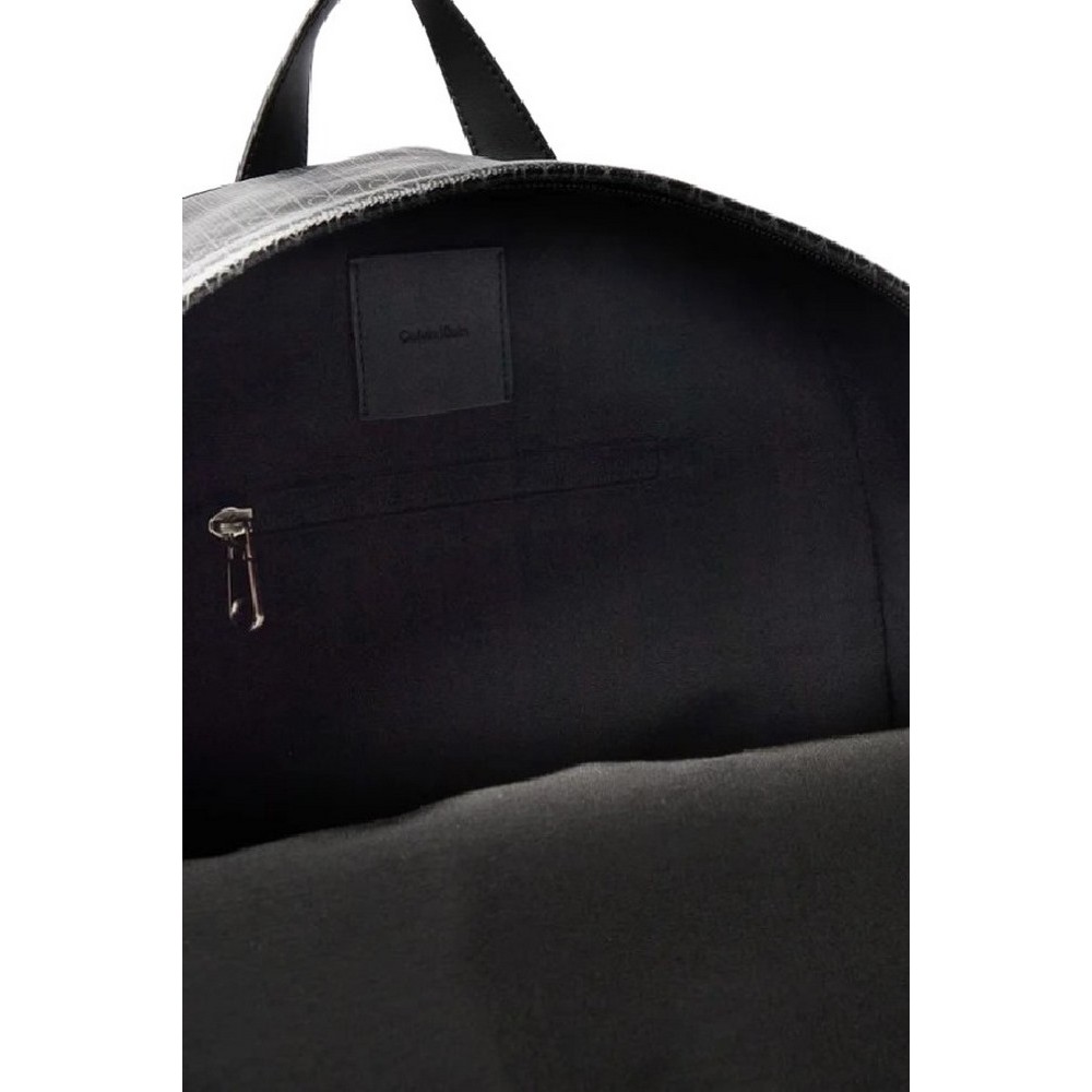 CALVIN KLEIN EMBLEM AOP COATED BACKPACK ΤΣΑΝΤΑ ΑΝΔΡΙΚΗ BLACK