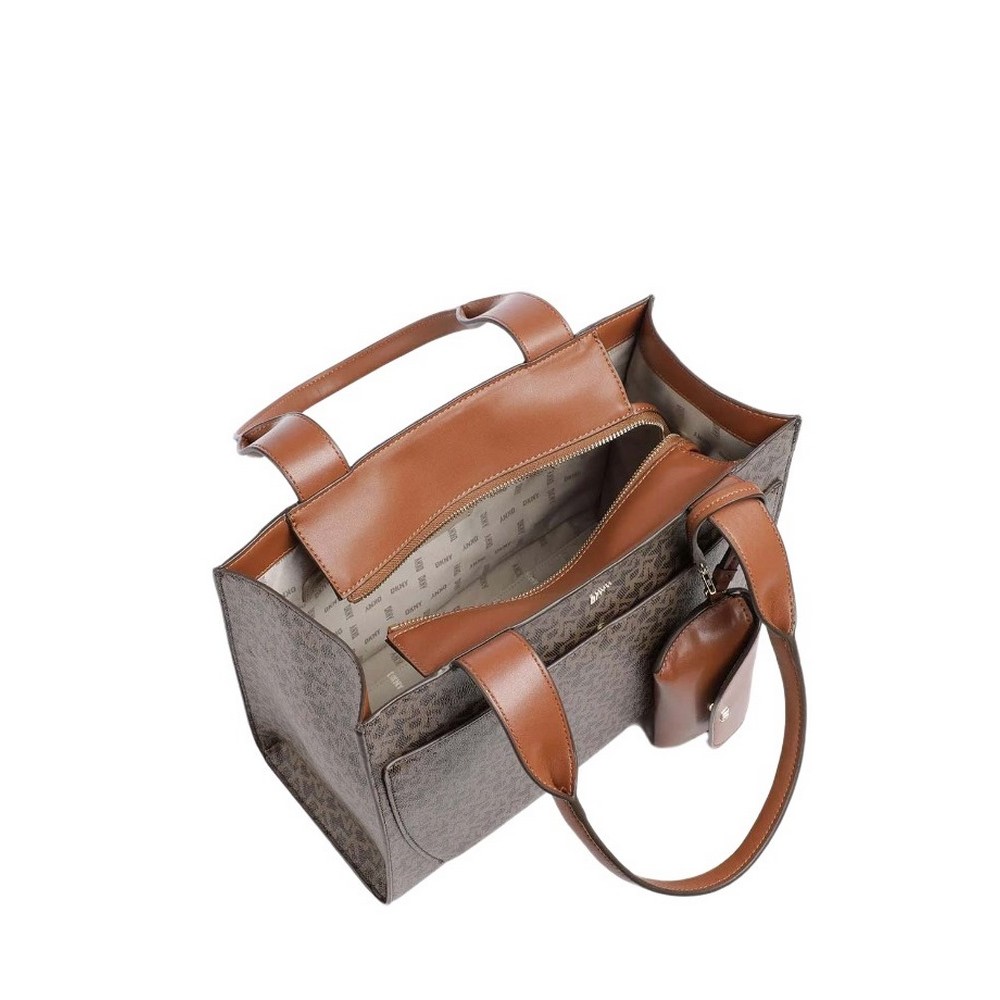 DKNY JEANNE TOTE HANDBAG ΤΣΑΝΤΑ ΓΥΝΑΙΚΕΙΑ BROWN