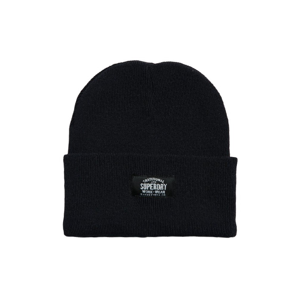 SUPERDRY D3 SDRY CLASSIC KNITTED BEANIE HAT UNISEX ΣΚΟΥΦΟΣ ΑΝΔΡΙΚΟΣ BLACK