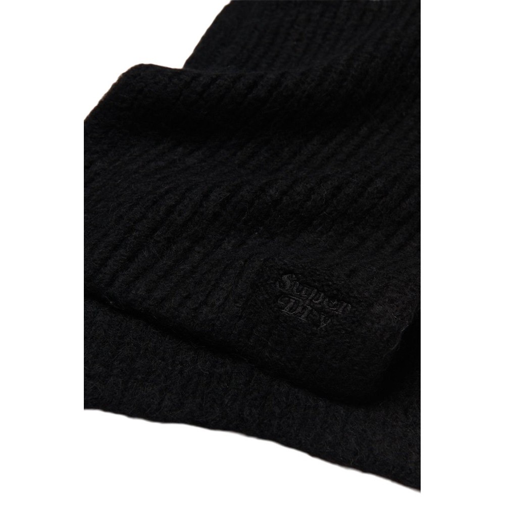 SUPERDRY RIB KNIT SCARF ΚΑΣΚΟΛ ΓΥΝΑΙΚΕΙΟ BLACK