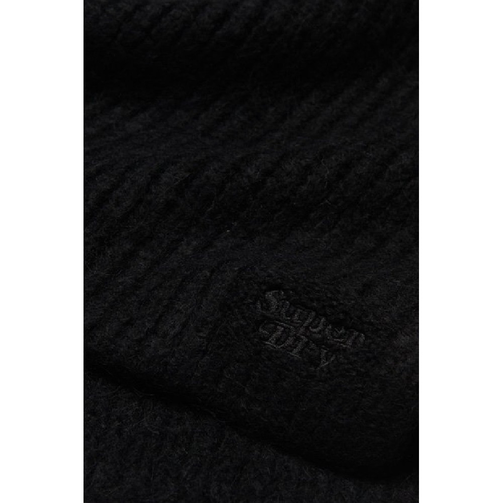 SUPERDRY D3 SDRY RIB KNIT SCARF ΚΑΣΚΟΛ ΓΥΝΑΙΚΕΙΟ BLACK