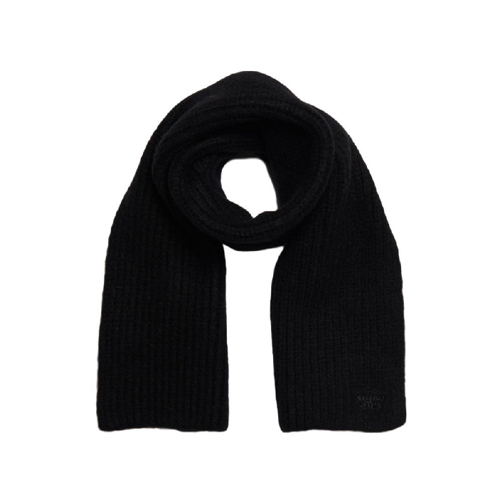 SUPERDRY D3 SDRY RIB KNIT SCARF ΚΑΣΚΟΛ ΓΥΝΑΙΚΕΙΟ BLACK