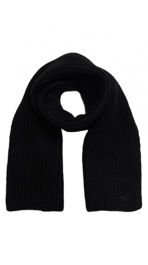 SUPERDRY RIB KNIT SCARF ΚΑΣΚΟΛ ΓΥΝΑΙΚΕΙΟ BLACK