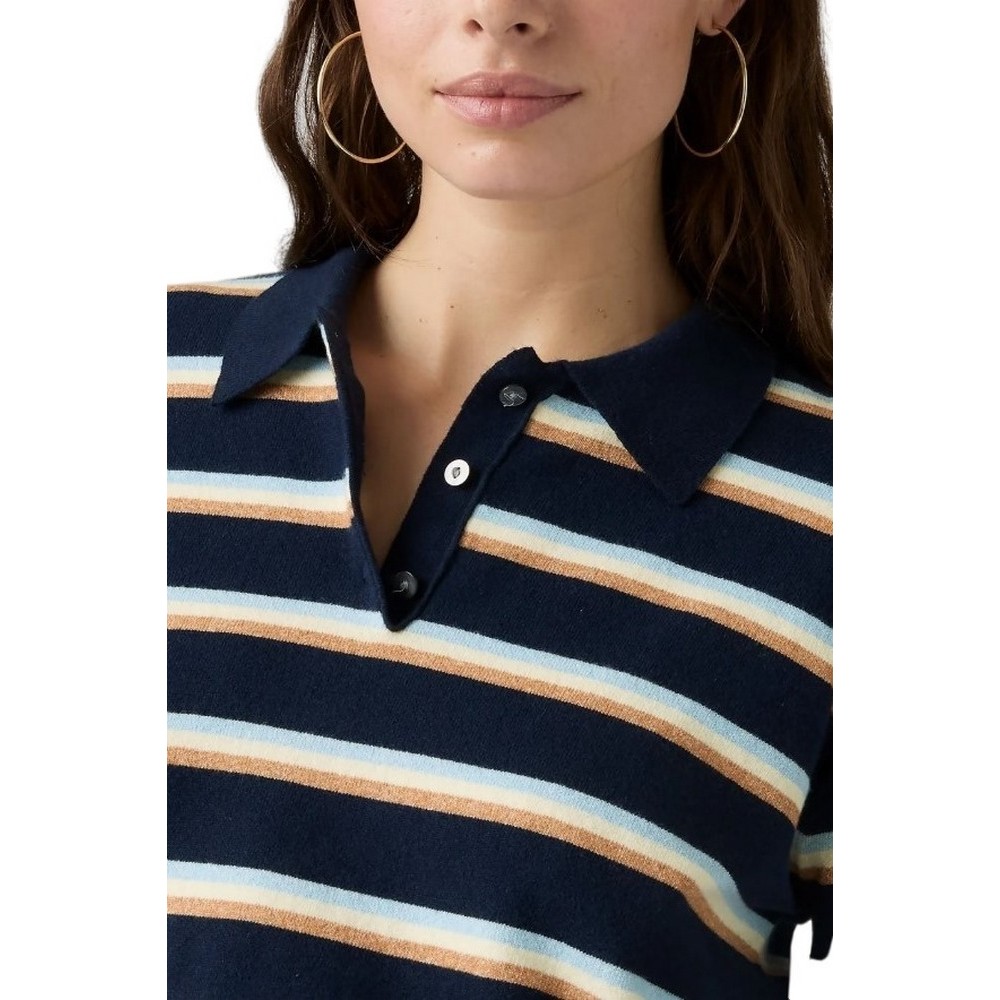 LEVIS SUPER SOFT POLO ΜΠΛΟΥΖΑ ΠΛΕΚΤΗ ΜΑΚΡΥΜΑΝΙΚΗ ΓΥΝΑΙΚΕΙΑ NAVY