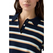 LEVIS SUPER SOFT POLO ΜΠΛΟΥΖΑ ΠΛΕΚΤΗ ΜΑΚΡΥΜΑΝΙΚΗ ΓΥΝΑΙΚΕΙΑ NAVY