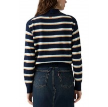 LEVIS SUPER SOFT POLO ΜΠΛΟΥΖΑ ΠΛΕΚΤΗ ΜΑΚΡΥΜΑΝΙΚΗ ΓΥΝΑΙΚΕΙΑ NAVY
