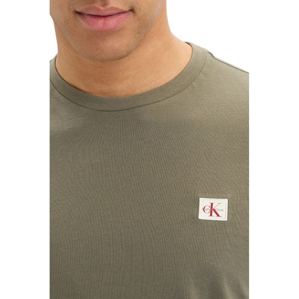 CALVIN KLEIN JEANS BADGE 30S JERSEY CLASSIC T-SHIRT ΜΠΛΟΥΖΑ ΑΝΔΡΙΚΗ OLIVE
