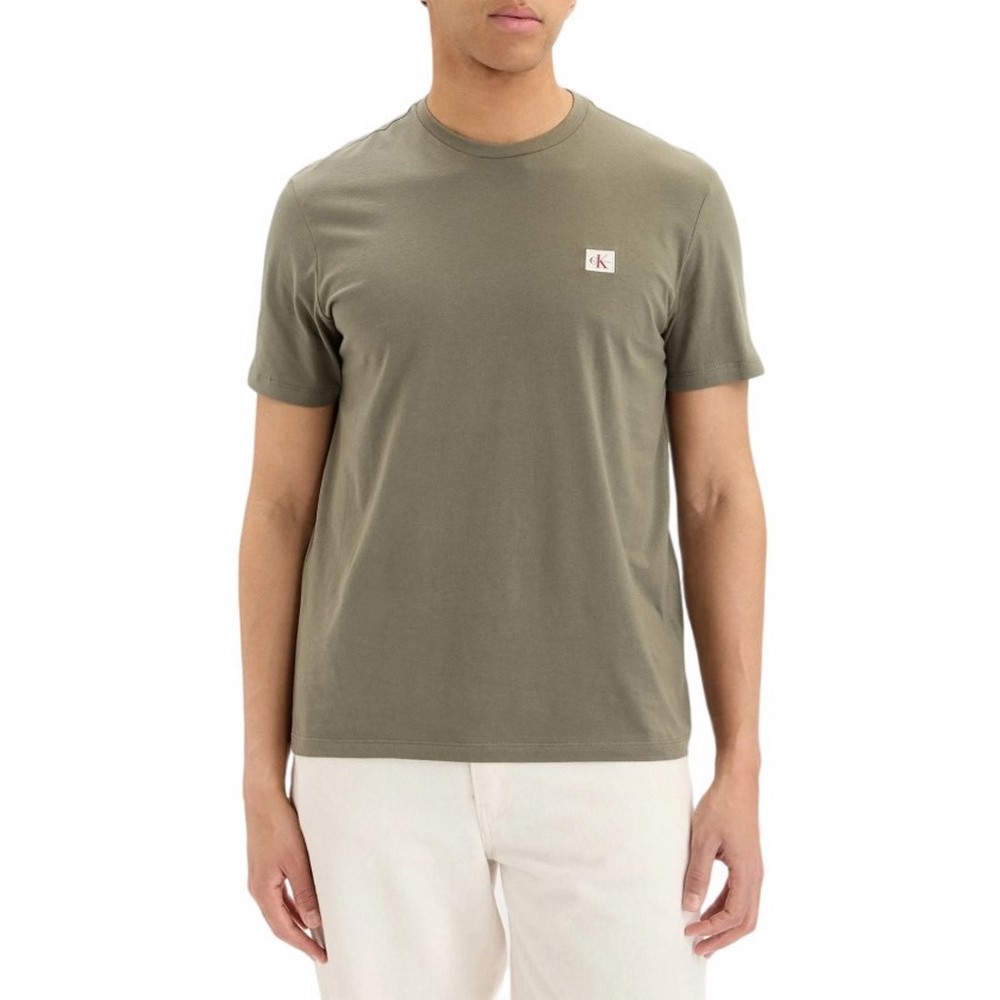 CALVIN KLEIN JEANS BADGE 30S JERSEY CLASSIC T-SHIRT ΜΠΛΟΥΖΑ ΑΝΔΡΙΚΗ OLIVE