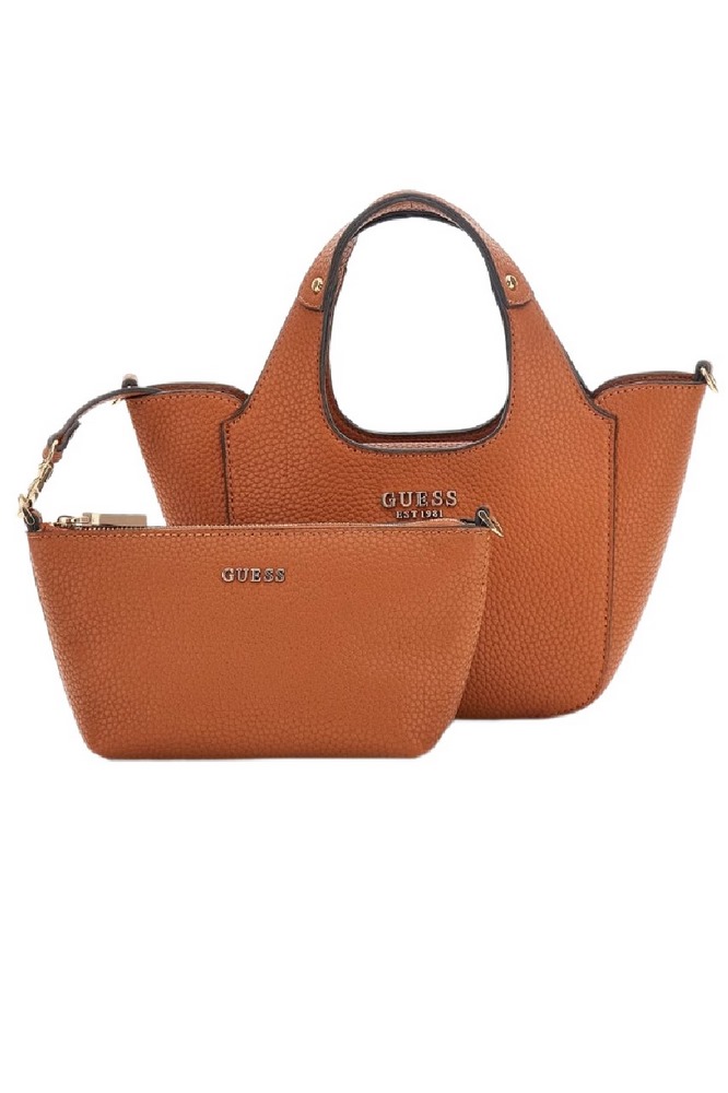 GUESS CALISTA 2 IN 1 MINI TOTE ΤΣΑΝΤΑ ΓΥΝΑΙΚΕΙΑ CARAMEL