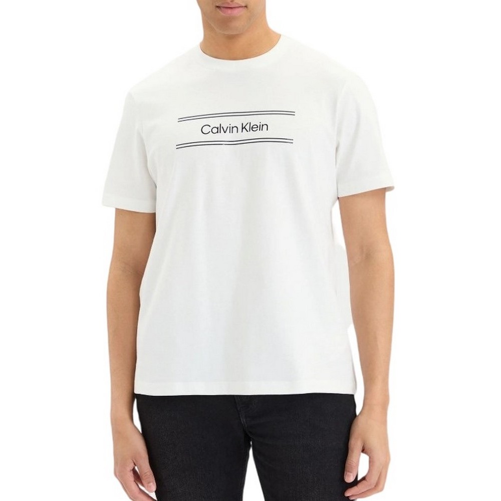 CALVIN KLEIN 20s EU SPW STNDRD GRAPHIC T-SHIRT ΜΠΛΟΥΖΑ ΑΝΔΡΙΚΗ BRIGHT WHITE
