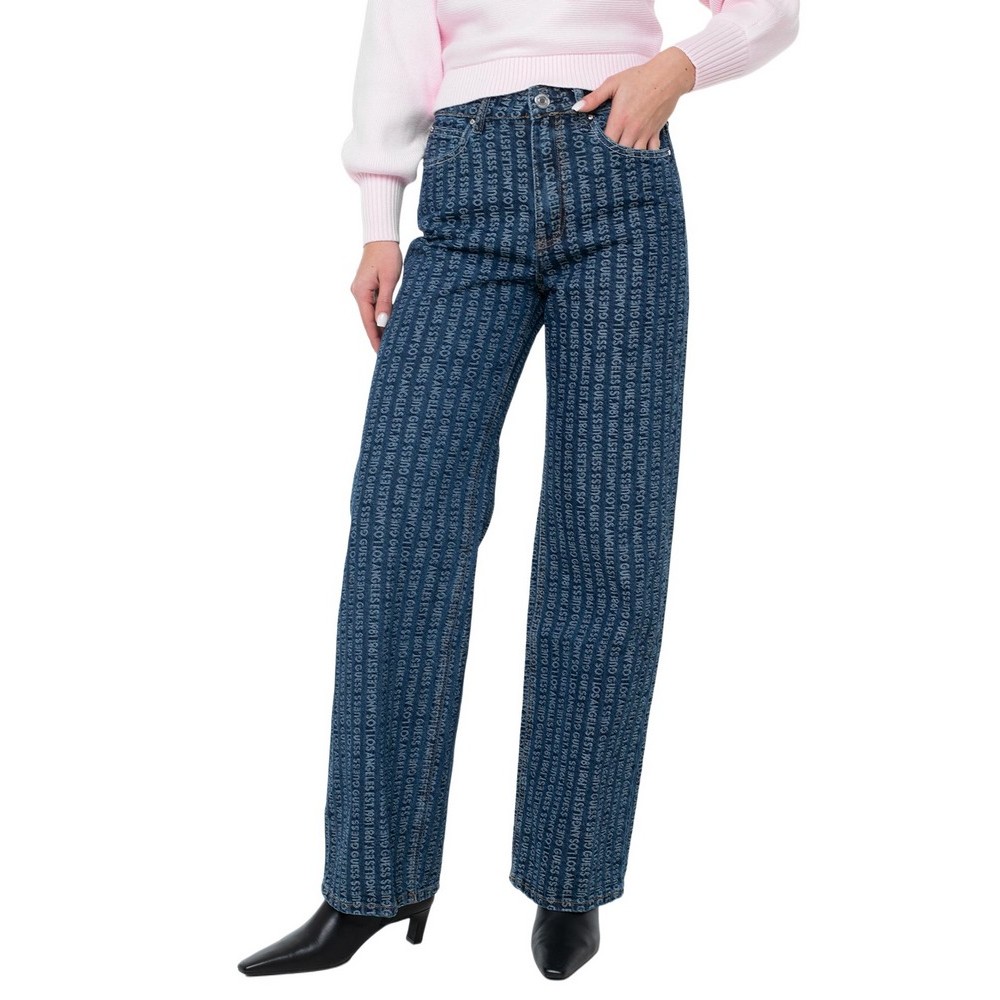 GUESS WIDE LEG ΠΑΝΤΕΛΟΝΙ ΓΥΝΑΙΚΕΙΟ INDIGO