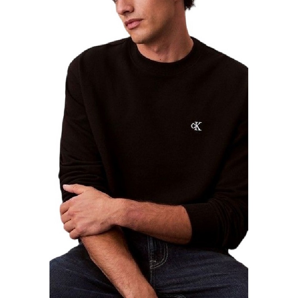 CALVIN KLEIN JEANS CL 350TERRY MONGRM CN SWTSHRT ΜΠΛΟΥΖΑ ΦΟΥΤΕΡ ΑΝΔΡΙΚΗ BLACK