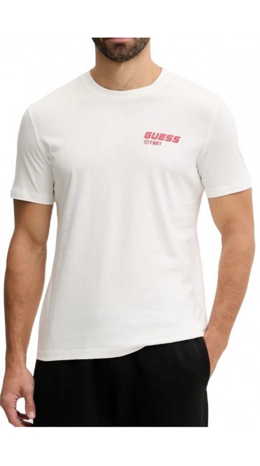 GUESS LAURO CN T-SHIRT ΜΠΛΟΥΖΑ ΑΝΔΡΙΚΗ WHITE