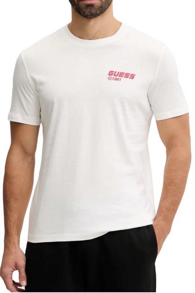 GUESS LAURO CN T-SHIRT ΜΠΛΟΥΖΑ ΑΝΔΡΙΚΗ WHITE
