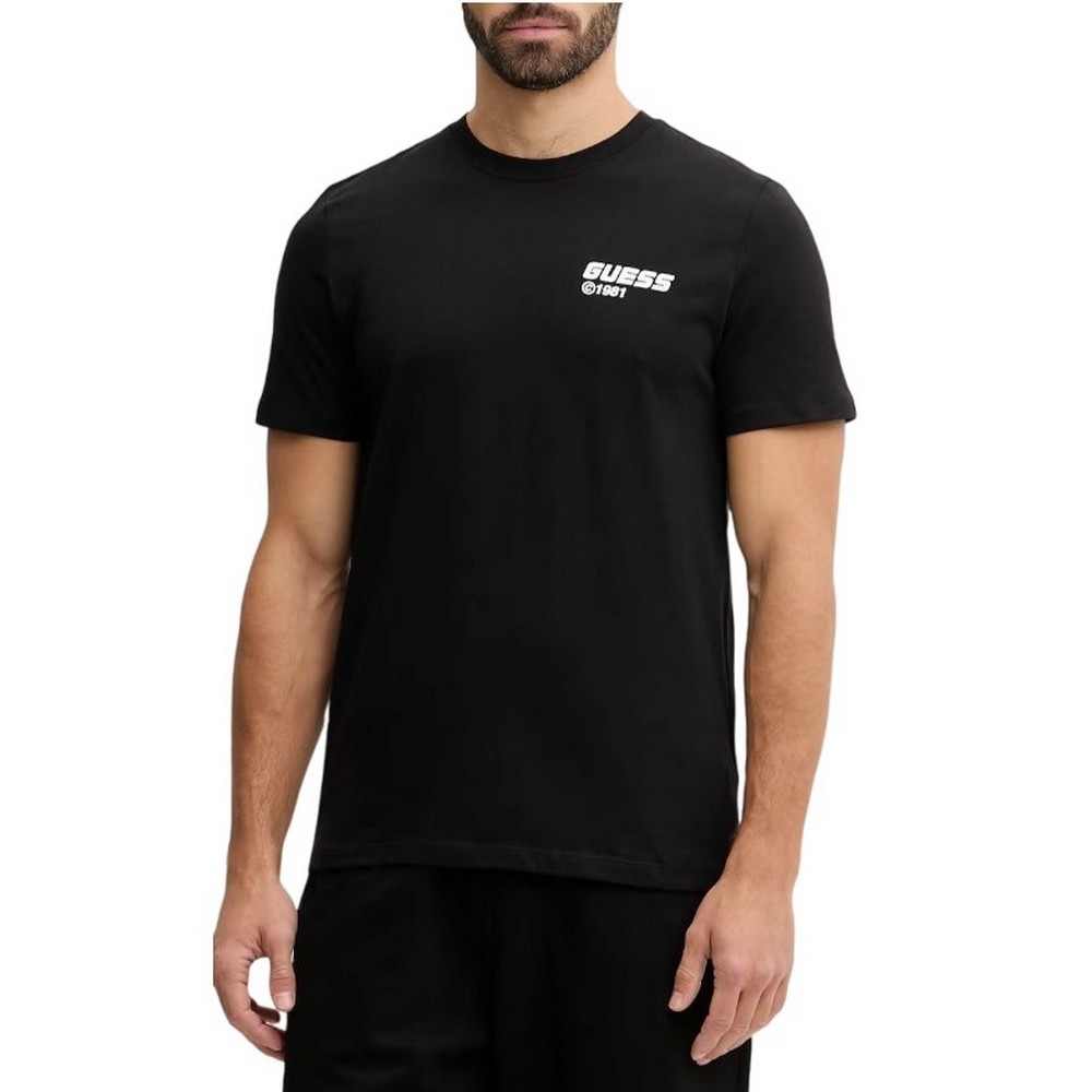 GUESS LAURO CN T-SHIRT ΜΠΛΟΥΖΑ ΑΝΔΡΙΚΗ BLACK