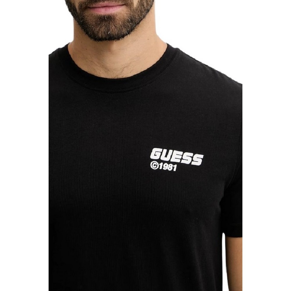 GUESS LAURO CN T-SHIRT ΜΠΛΟΥΖΑ ΑΝΔΡΙΚΗ BLACK