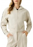 GUESS OCTAVIA HIGH NECK FULL-ZIP SWE ΖΑΚΕΤΑ ΦΟΥΤΕΡ ΓΥΝΑΙΚΕΙΑ BEIGE