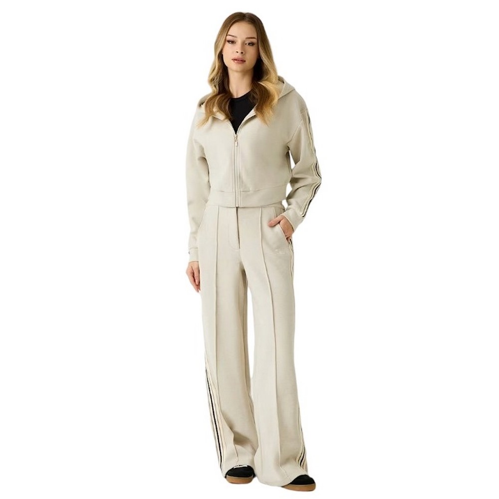 GUESS OCTAVIA HIGH NECK FULL-ZIP SWE ΖΑΚΕΤΑ ΦΟΥΤΕΡ ΓΥΝΑΙΚΕΙΑ BEIGE