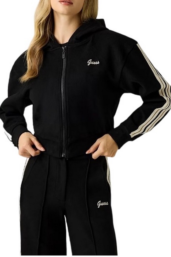 GUESS OCTAVIA HIGH NECK FULL-ZIP SWE ΖΑΚΕΤΑ ΦΟΥΤΕΡ ΓΥΝΑΙΚΕΙΑ BLACK