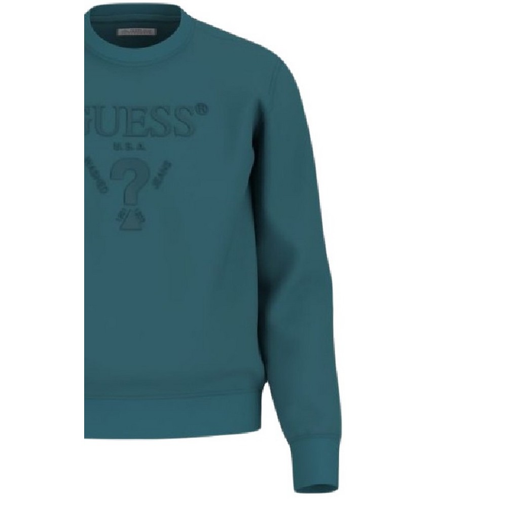 GUESS CN BASIC LOGO SWEATSHIRT ΜΠΛΟΥΖΑ ΦΟΥΤΕΡ ΑΝΔΡΙΚΗ GREEN