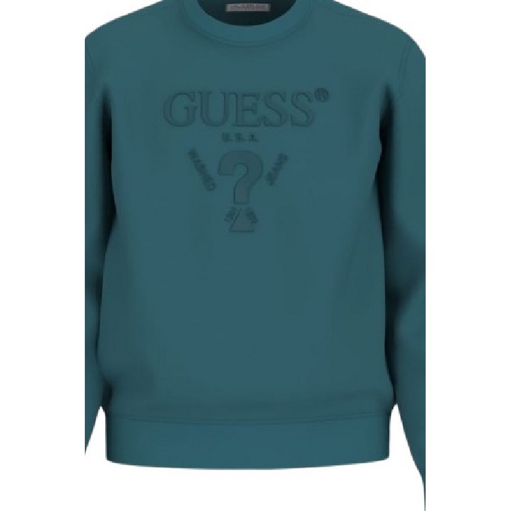 GUESS CN BASIC LOGO SWEATSHIRT ΜΠΛΟΥΖΑ ΦΟΥΤΕΡ ΑΝΔΡΙΚΗ GREEN