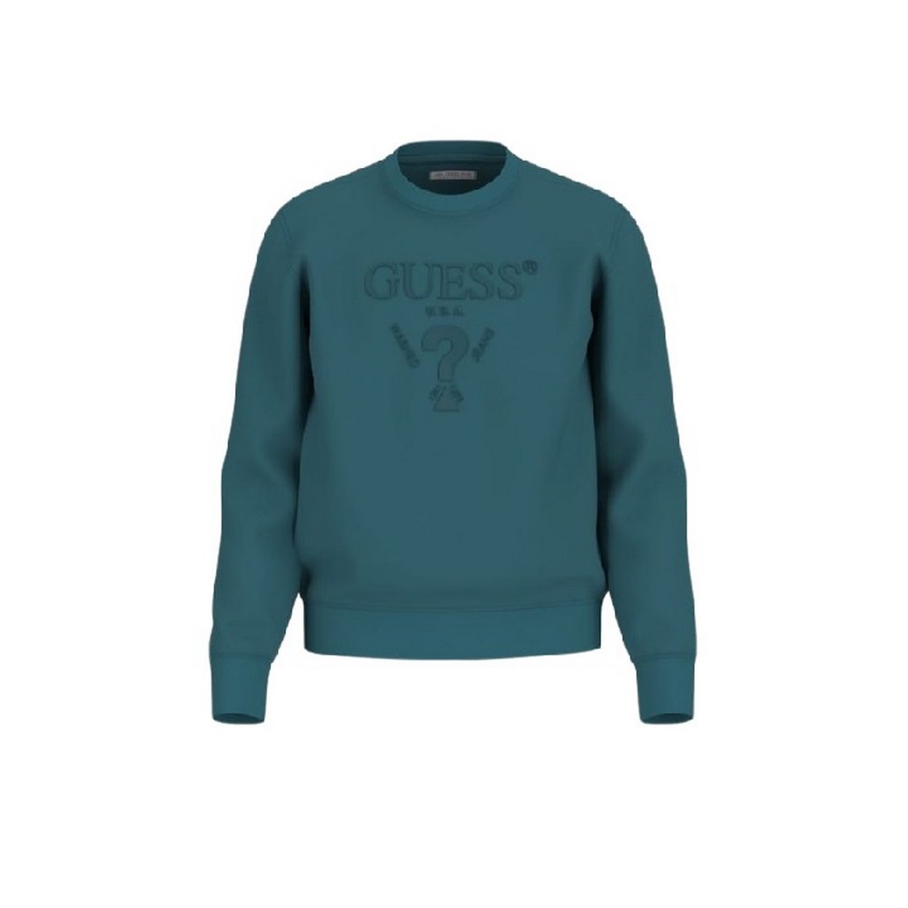 GUESS CN BASIC LOGO SWEATSHIRT ΜΠΛΟΥΖΑ ΦΟΥΤΕΡ ΑΝΔΡΙΚΗ GREEN