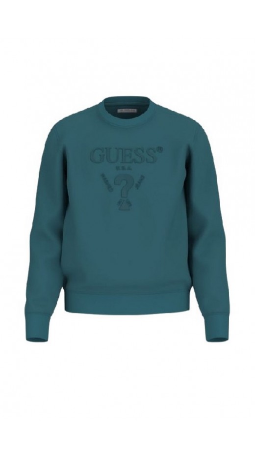 GUESS CN BASIC LOGO SWEATSHIRT ΜΠΛΟΥΖΑ ΦΟΥΤΕΡ ΑΝΔΡΙΚΗ GREEN