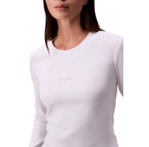 CALVIN KLEIN JEANS A LS MONOGRAM BABY TEE ΜΠΛΟΥΖΑ ΓΥΝΑΙΚΕΙΑ WHITE