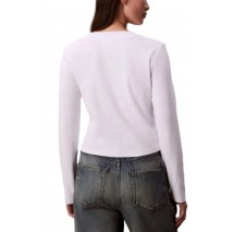 CALVIN KLEIN JEANS A LS MONOGRAM BABY TEE ΜΠΛΟΥΖΑ ΓΥΝΑΙΚΕΙΑ WHITE
