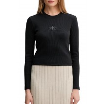 CALVIN KLEIN JEANS A LS MONOGRAM BABY TEE ΜΠΛΟΥΖΑ ΓΥΝΑΙΚΕΙΑ BLACK