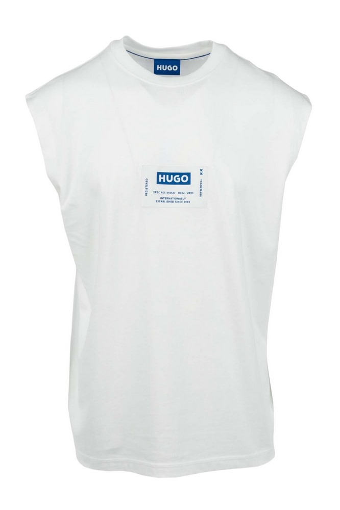 HUGO BOSS JERSEY NURAZAK T-SHIRT ΜΠΛΟΥΖΑ ΑΝΔΡΙΚΗ WHITE