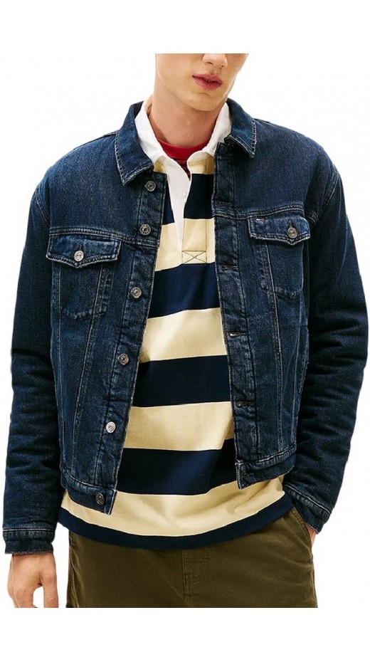 TOMMY JEANS RYAN RGLR TEDDY TRCKR EXT DI6166 ΜΠΟΥΦΑΝ ΑΝΔΡΙΚΟ BLUΕ DENIM