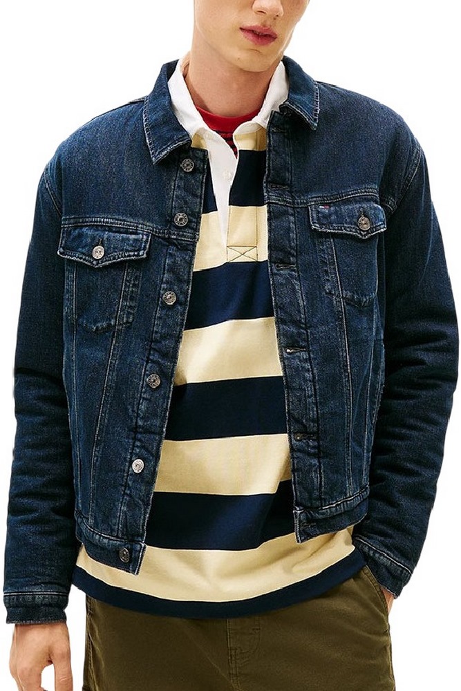 TOMMY JEANS RYAN RGLR TEDDY TRCKR EXT DI6166 ΜΠΟΥΦΑΝ ΑΝΔΡΙΚΟ BLUΕ DENIM