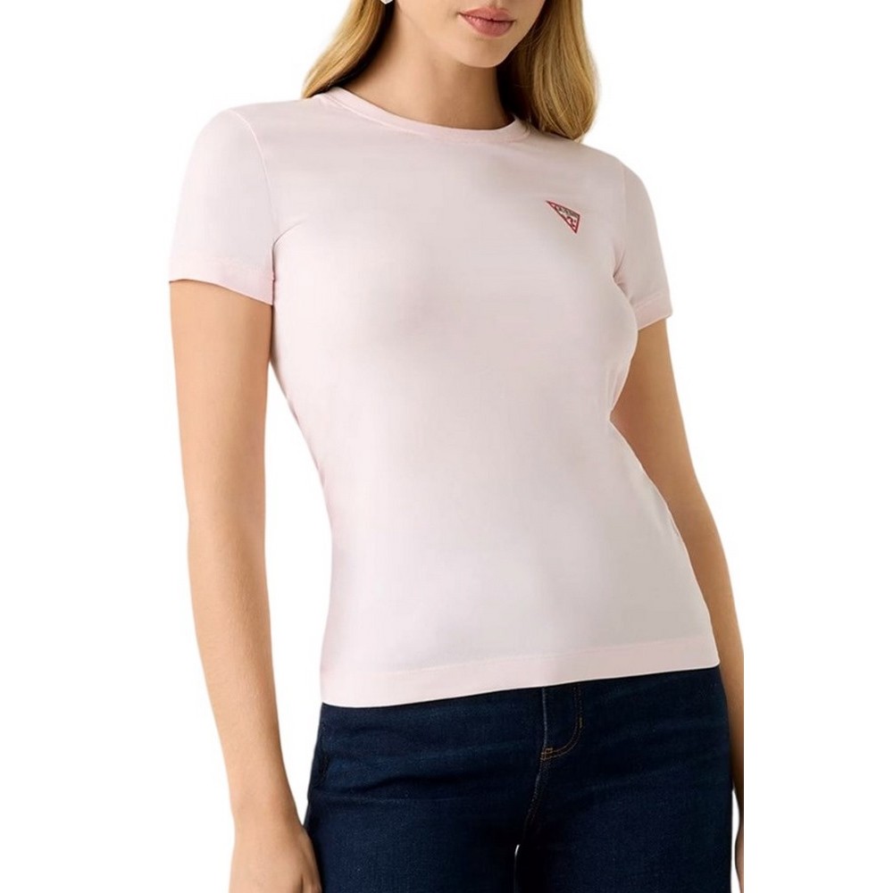 GUESS CN MINI TRIANGLE T-SHIRT ΜΠΛΟΥΖΑ ΓΥΝΑΙΚΕΙΑ ROSE