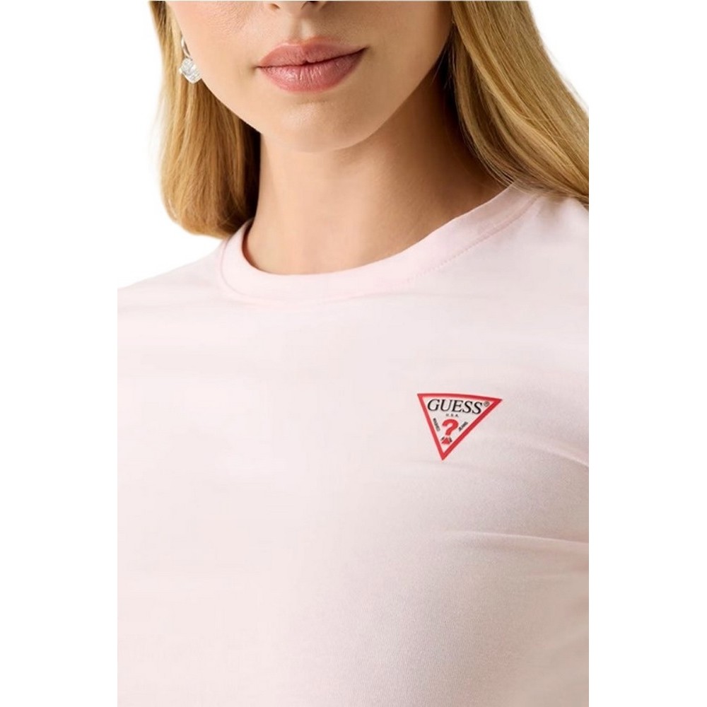 GUESS CN MINI TRIANGLE T-SHIRT ΜΠΛΟΥΖΑ ΓΥΝΑΙΚΕΙΑ ROSE