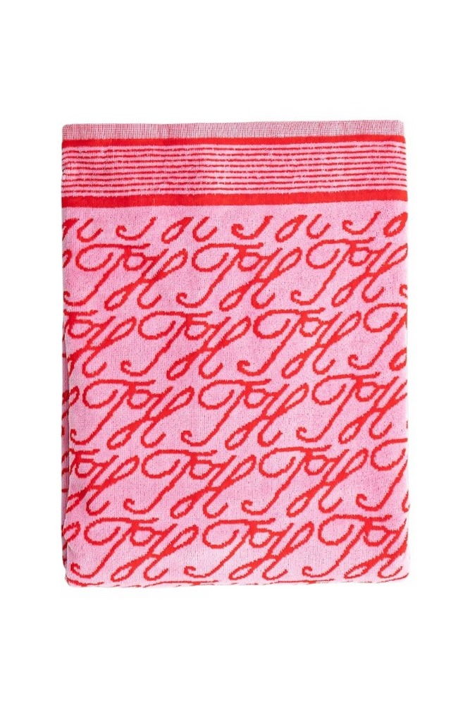 TOMMY HILFIGER SCRIPT TOWEL ΠΕΤΣΕΤΑ UNISEX ROSE
