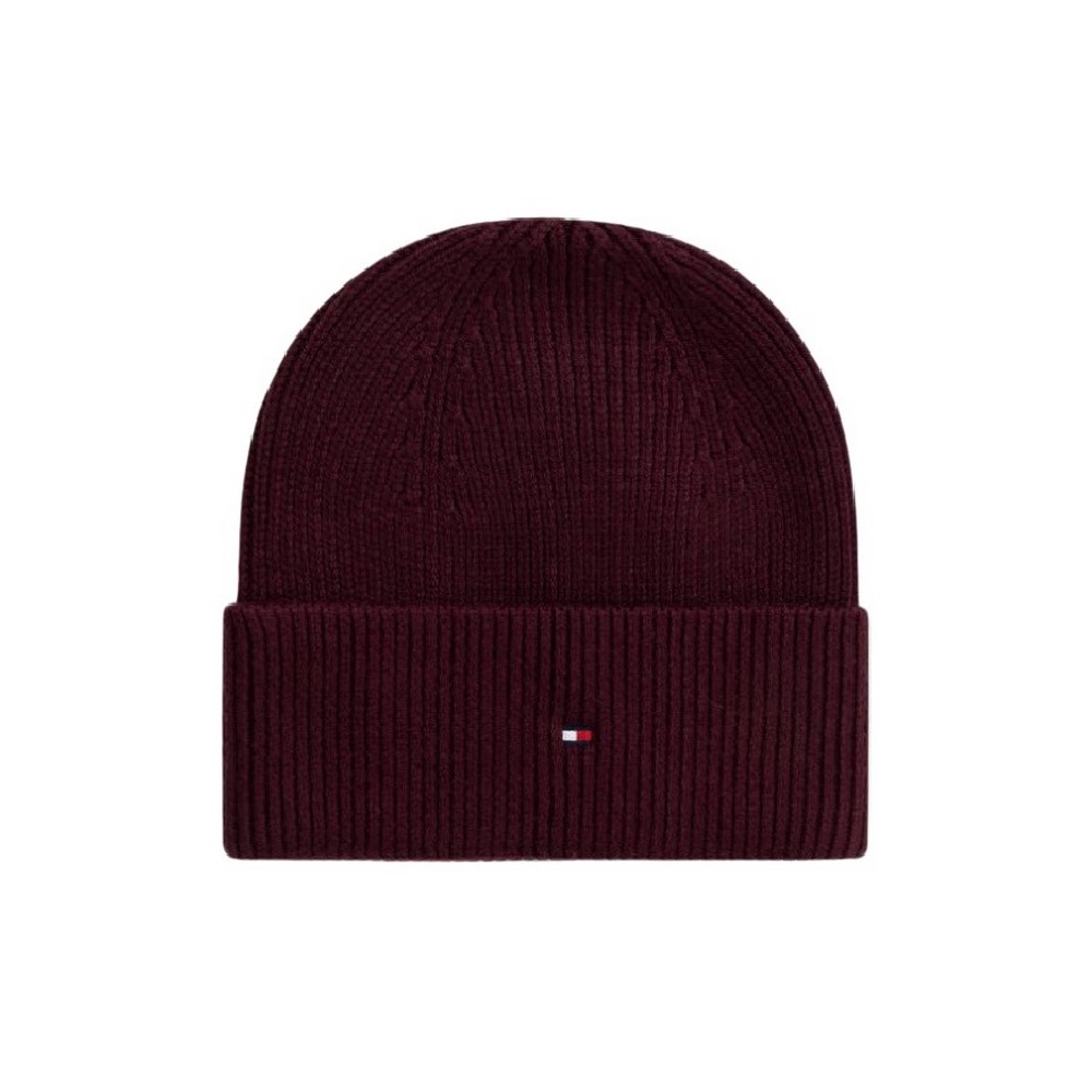 TOMMY HILFIGER FLAG KNIT BEANIE ΣΚΟΥΦΟΣ ΓΥΝΑΙΚΕΙΟΣ PLUM