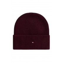TOMMY HILFIGER FLAG KNIT BEANIE ΣΚΟΥΦΟΣ ΓΥΝΑΙΚΕΙΟΣ PLUM