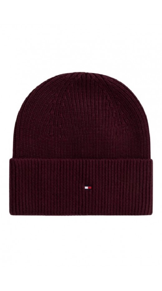 TOMMY HILFIGER FLAG KNIT BEANIE ΣΚΟΥΦΟΣ ΓΥΝΑΙΚΕΙΟΣ PLUM
