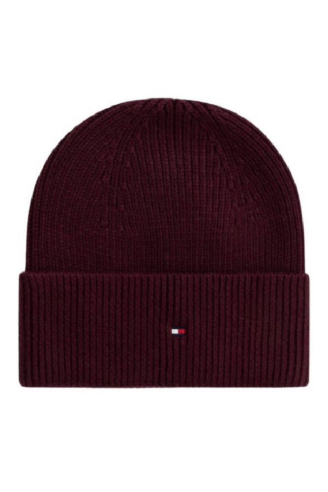 TOMMY HILFIGER FLAG KNIT BEANIE ΣΚΟΥΦΟΣ ΓΥΝΑΙΚΕΙΟΣ PLUM
