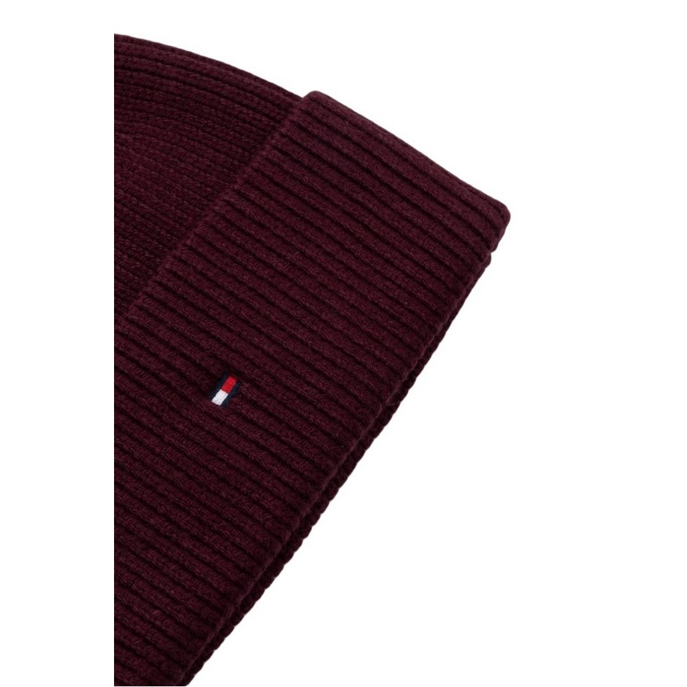 TOMMY HILFIGER FLAG KNIT BEANIE ΣΚΟΥΦΟΣ ΓΥΝΑΙΚΕΙΟΣ PLUM