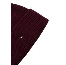 TOMMY HILFIGER FLAG KNIT BEANIE ΣΚΟΥΦΟΣ ΓΥΝΑΙΚΕΙΟΣ PLUM